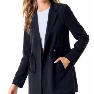 NEW DOE AND RAE cinched waist jacket in black